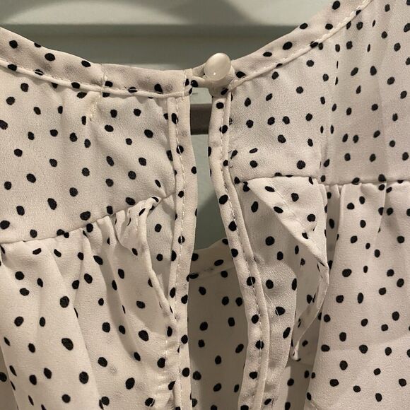 Bundle of Two Tops Women’s Small White Yellow Takara H&M Polka Dot Casual Career - Picture 7 of 16